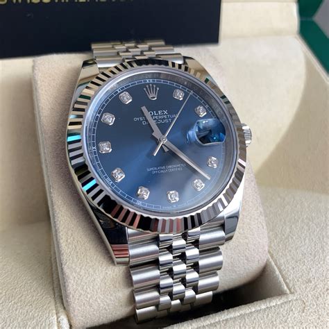 Rolex Day Date Automatic Chronometer Diamond Blue Dial.